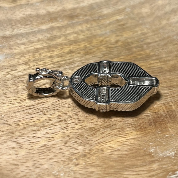 Judith Ripka Sterling Silver Tiger's Eye CZ Citrine Enhancer Diamonique Pendant - Picture 11 of 16